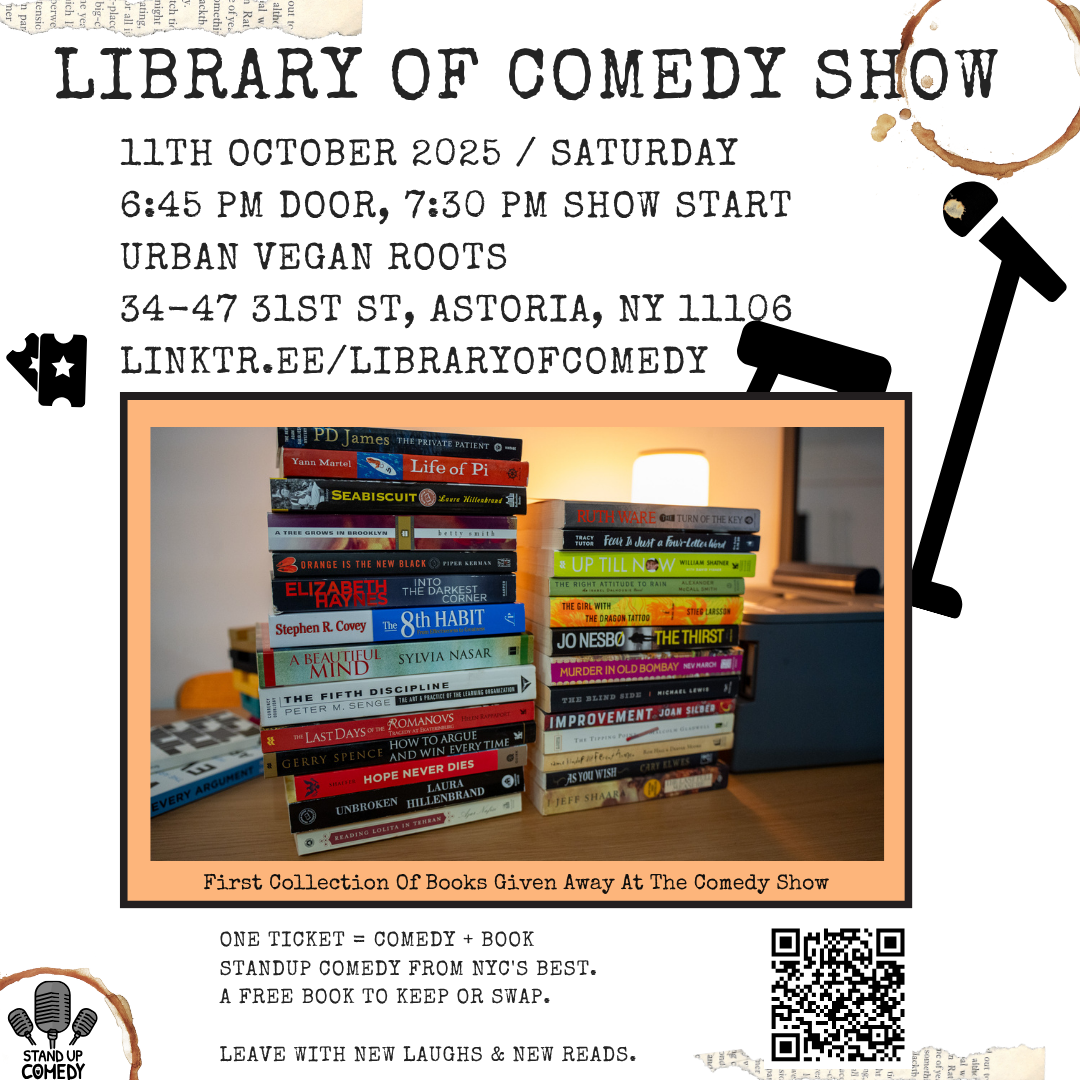 The Library’s original announcement showing the books selected for the first show’s giveaway.
